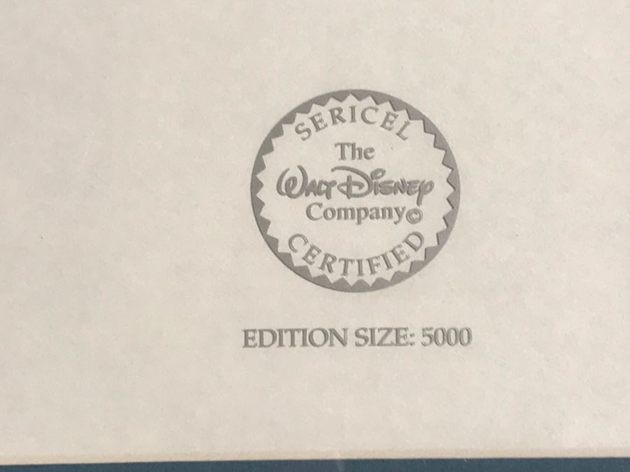 Limited Edition Walt Disney Sericel Puppy Love From Lady And The Tramp Framed Edition Size 5,000 With Certificate Of Authenticity 13 X 10 [Photo 7]