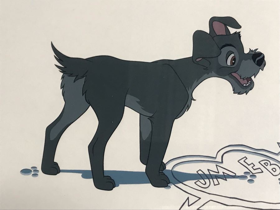 Limited Edition Walt Disney Sericel Puppy Love From Lady And The Tramp Framed Edition Size 5,000 With Certificate Of Authenticity 13 X 10 [Photo 6]