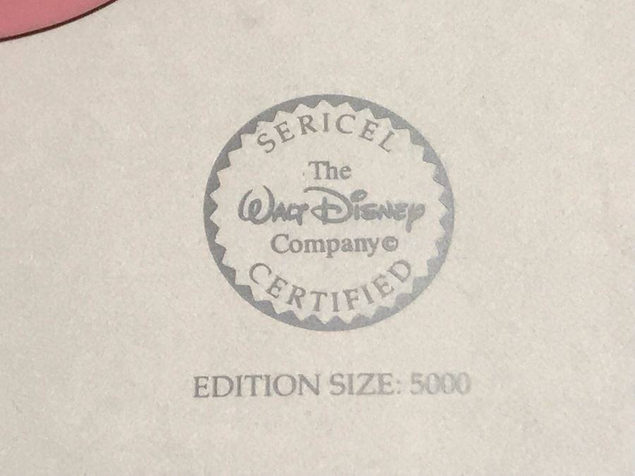 Limited Edition Walt Disney Sericel Cozy Couple From Beauty And The Beast Framed Edition Size 5,000 With Certificate Of Authenticity 13.5 X 10 [Photo 6]