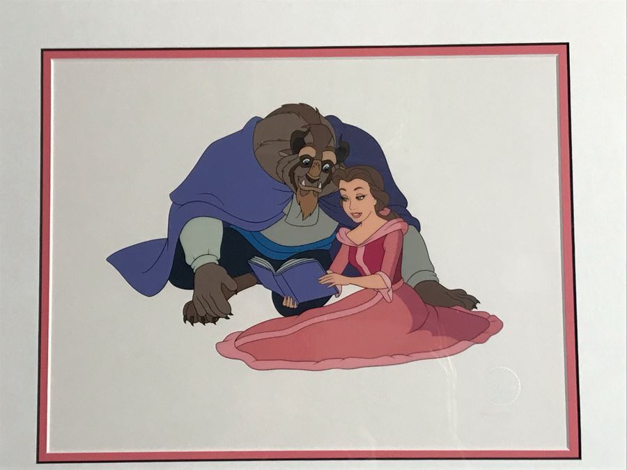 Limited Edition Walt Disney Sericel Cozy Couple From Beauty And The Beast Framed Edition Size 5,000 With Certificate Of Authenticity 13.5 X 10 [Photo 3]