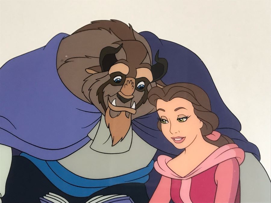 Limited Edition Walt Disney Sericel Cozy Couple From Beauty And The Beast Framed Edition Size 5,000 With Certificate Of Authenticity 13.5 X 10 [Photo 5]