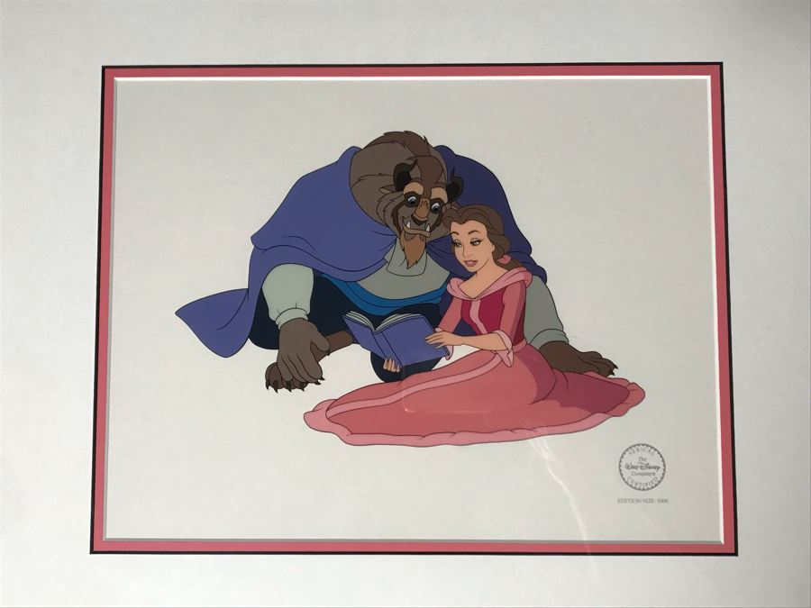 Limited Edition Walt Disney Sericel Cozy Couple From Beauty And The Beast Framed Edition Size 5,000 With Certificate Of Authenticity 13.5 X 10 [Photo 11]