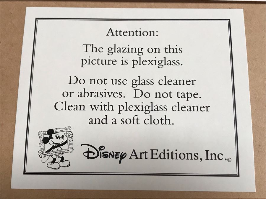 Limited Edition Walt Disney Sericel Cozy Couple From Beauty And The Beast Framed Edition Size 5,000 With Certificate Of Authenticity 13.5 X 10 [Photo 9]