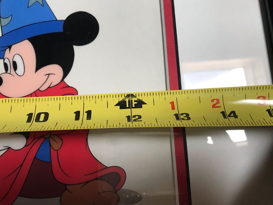 Limited Edition Walt Disney Sericel Follow Me From Fantasia Sorcerer's Apprentice Mickey Beckons Servant Broom Framed Edition Size 5,000 With Certificate Of Authenticity 13 X 10 [Photo 10]