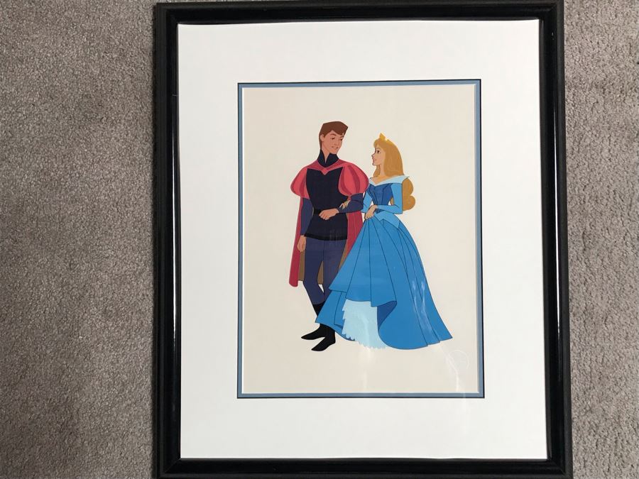 Limited Edition Walt Disney Sericel Phillip And Aurora From Sleeping Beauty Framed Edition Size 5,000 With Certificate Of Authenticity 10 X 13
