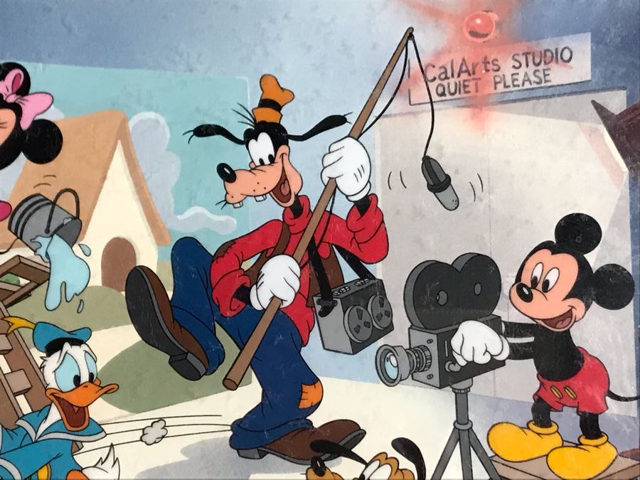 Walt Disney CalArts Serigraph Cel Featuring Mickey Mouse, Minnie Mouse, Donald Duck, Goofy And Pluto Create Exclusively For Members Of The Walt Disney Company Team Framed 12 X 9.5 [Photo 6]