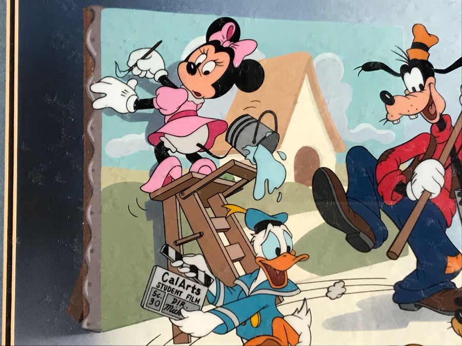 Walt Disney CalArts Serigraph Cel Featuring Mickey Mouse, Minnie Mouse, Donald Duck, Goofy And Pluto Create Exclusively For Members Of The Walt Disney Company Team Framed 12 X 9.5 [Photo 7]