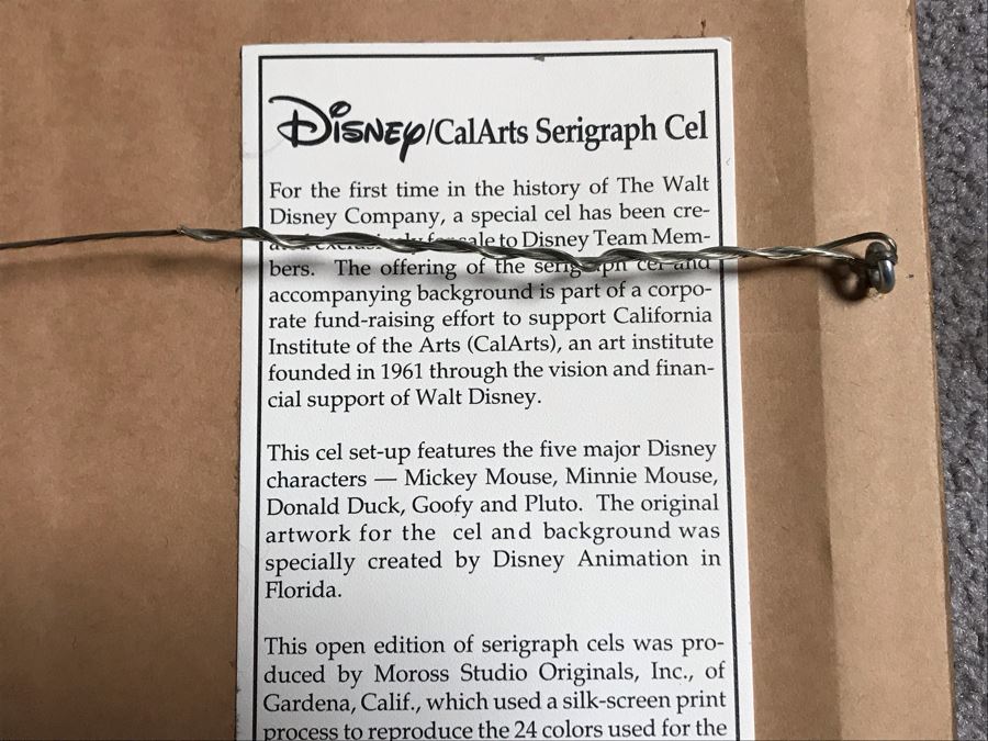 Walt Disney CalArts Serigraph Cel Featuring Mickey Mouse, Minnie Mouse, Donald Duck, Goofy And Pluto Create Exclusively For Members Of The Walt Disney Company Team Framed 12 X 9.5 [Photo 14]