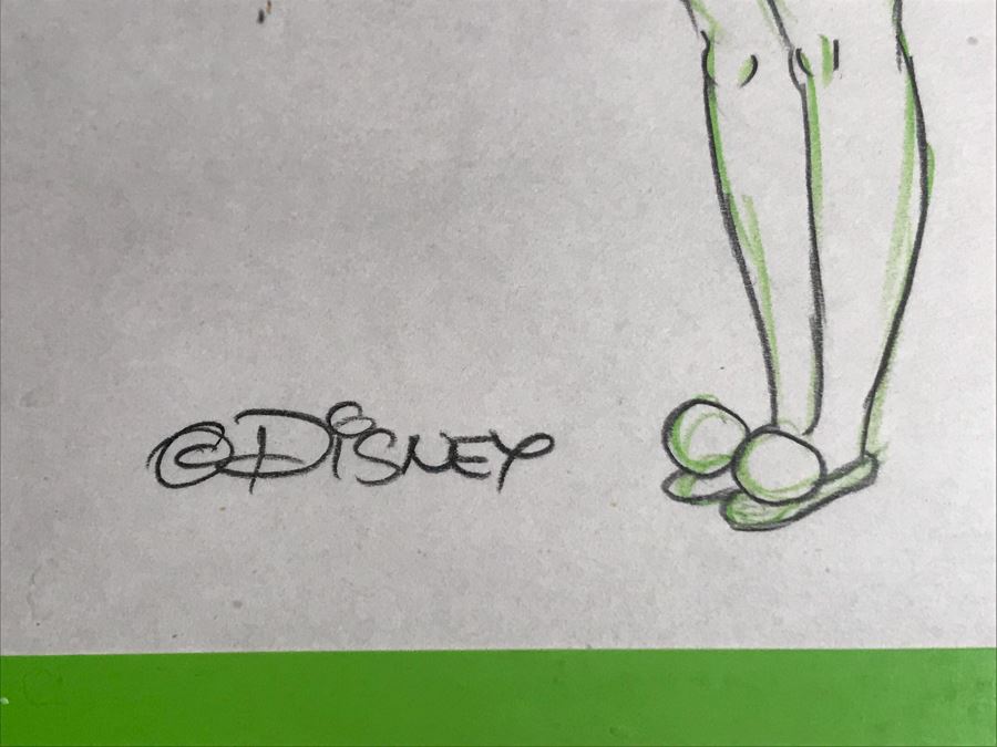 Original Hand Signed Disney Tinkerbell Drawing Framed 13 X 10 [Photo 4]