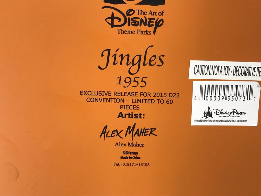 Limited Edition Figurine Jingles Carousel Horse 1955 Exclusive Release For 2015 D23 Convention - Limite To 60 Pieces From Artist Alex Maher The Art Of Disney Theme Parks 10W X 14H With Box [Photo 12]