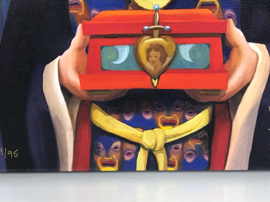 Hand Signed Limited Edition Print On Canvas By Joseph Yakovetic Titled 'Doubly Sure' Featuring The Wicked Queen From Snow White Edition Size Of 95 - 12 X 16.5 [Photo 9]