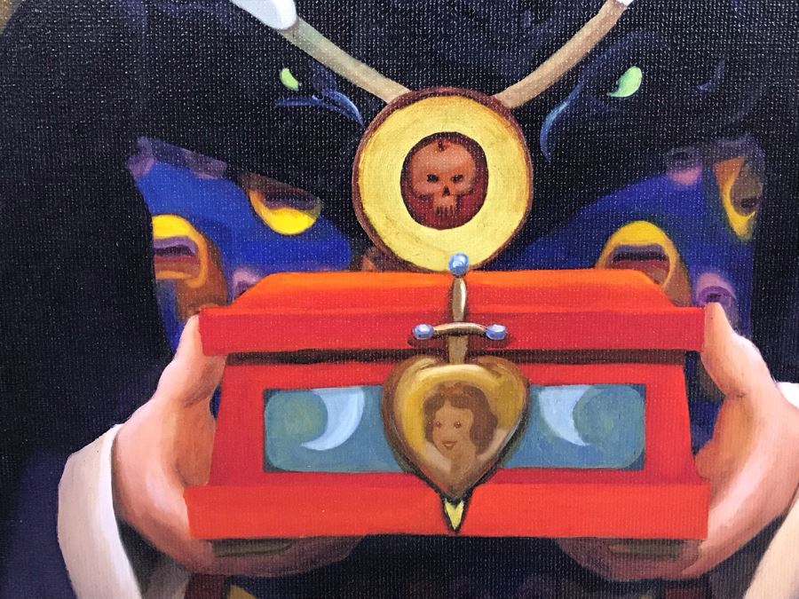 Hand Signed Limited Edition Print On Canvas By Joseph Yakovetic Titled 'Doubly Sure' Featuring The Wicked Queen From Snow White Edition Size Of 95 - 12 X 16.5 [Photo 8]