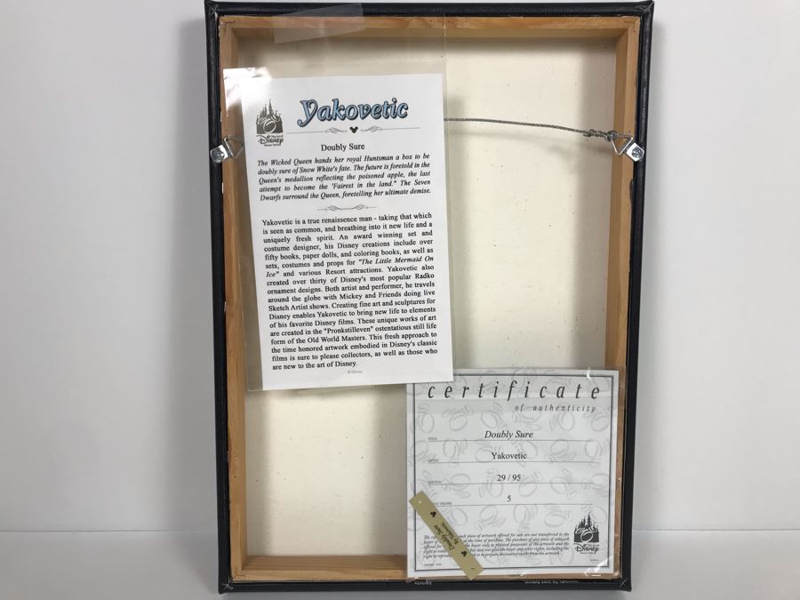 Hand Signed Limited Edition Print On Canvas By Joseph Yakovetic Titled 'Doubly Sure' Featuring The Wicked Queen From Snow White Edition Size Of 95 - 12 X 16.5 [Photo 14]