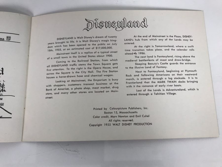 Vintage 1955 Disneyland Picture Souvenir Book In Natural Color Walt Diseny Productions [Photo 29]