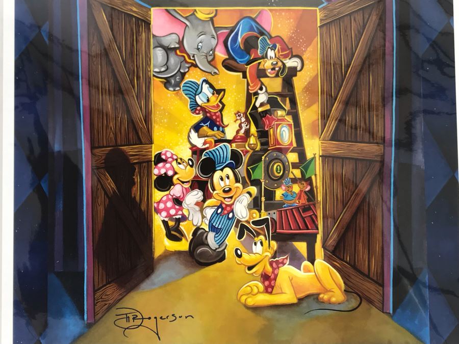 Limited Edition Walt Disney's Carolwood Barn Featuring Walt Disney Characters Mickey Mouse, Minnie Mouse, Pluto, Donald Duck, Dumbo By Tim Rogerson Limited To 2500 11 X 14 [Photo 4]