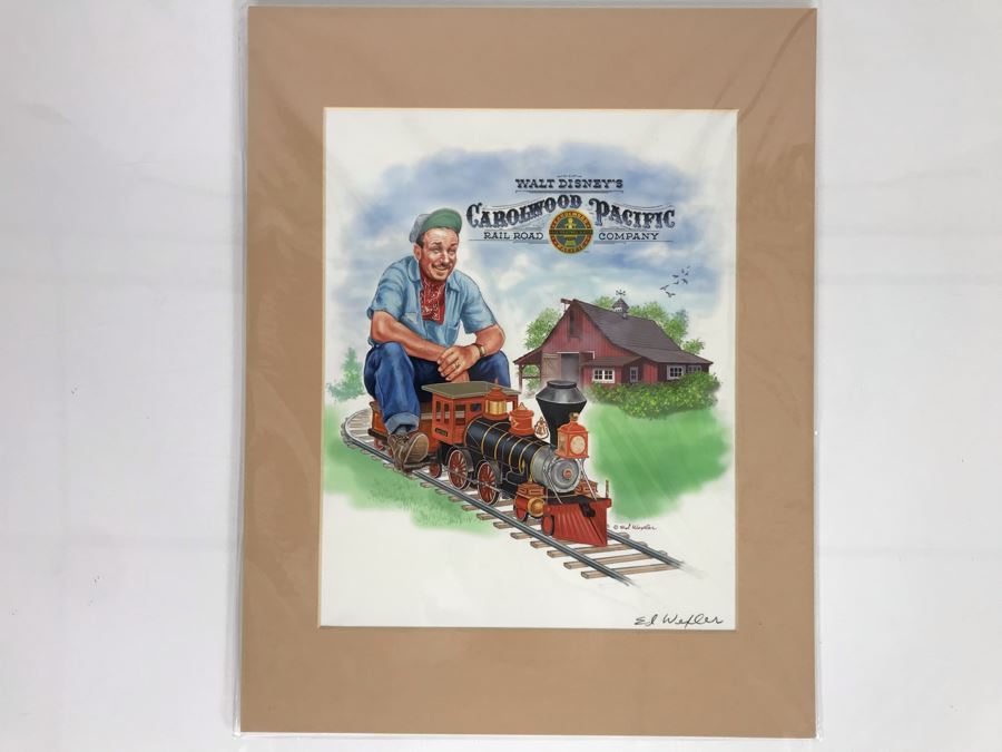 Walt Disney's Carolwood Pacific Railroad Company Featuring Walt Disney Riding Train Print Hand Signed By Ed Wexler 8 X 10 [Photo 2]