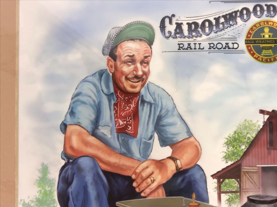 Walt Disney's Carolwood Pacific Railroad Company Featuring Walt Disney Riding Train Print Hand Signed By Ed Wexler 8 X 10 [Photo 5]