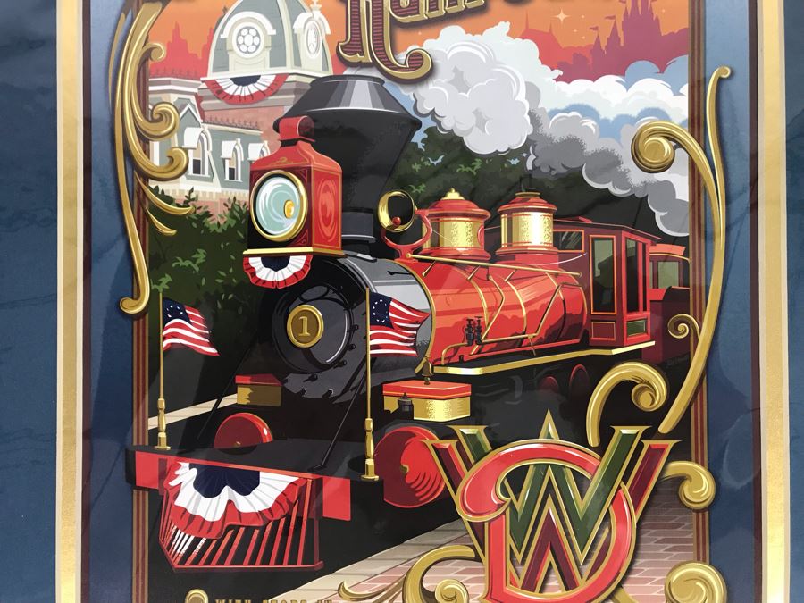 All Aboard Walt Disney World Railroad Grand Circle Tour Main Street, USA Disneyland Poster Print Hand Signed Matte By Jeff Granito With Certificate Of Authenticity 10 X 15 [Photo 4]