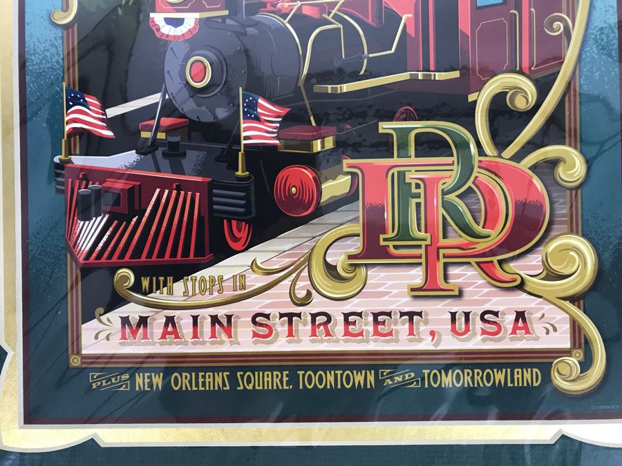 All Aboard Walt Disney World Railroad Grand Circle Tour Main Street, USA Disneyland Poster Print Hand Signed Matte By Jeff Granito With Certificate Of Authenticity 10 X 15 [Photo 7]