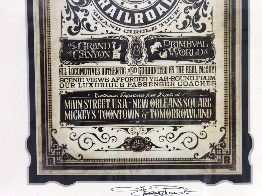 Disneyland Railroad Poster Print Hand Signed Matte By Jeremy Fulton With Certificate Of Authenticity 8 X 15 [Photo 5]