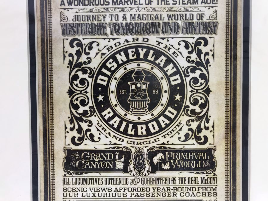 Disneyland Railroad Poster Print Hand Signed Matte By Jeremy Fulton With Certificate Of Authenticity 8 X 15 [Photo 3]