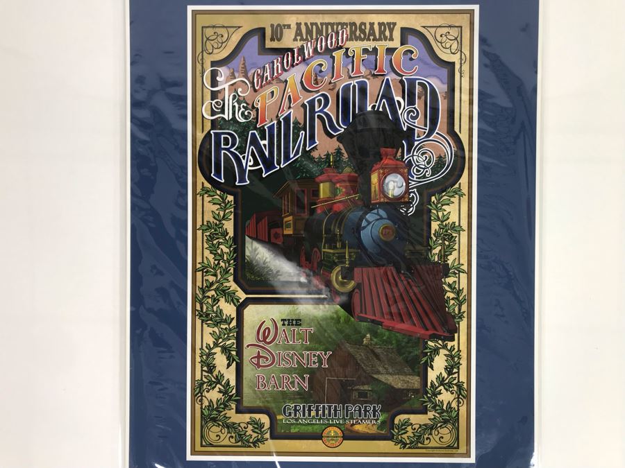10th Anniversary Walt Disney Barn Carolwood And Pacific Railroad At The Griffith Park Los Angeles Live Steamers Poster With Certificate Of Authenticity 9 X 14 [Photo 1]