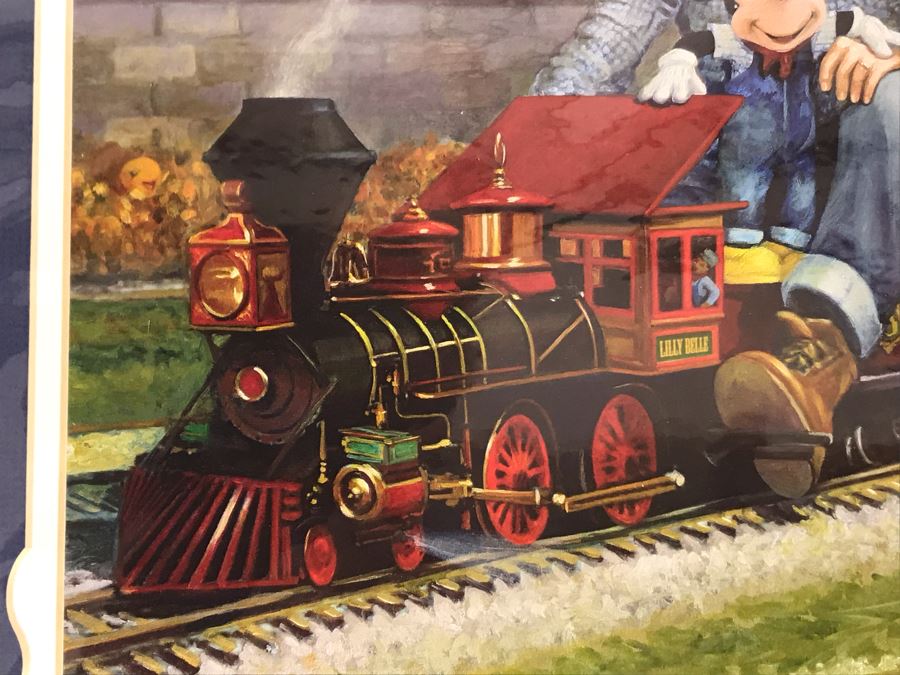 Walt Disney With Mickey Mouse Riding Train Print Hand Signed Matte By Joseph Yakovetic 10 X 12 [Photo 6]