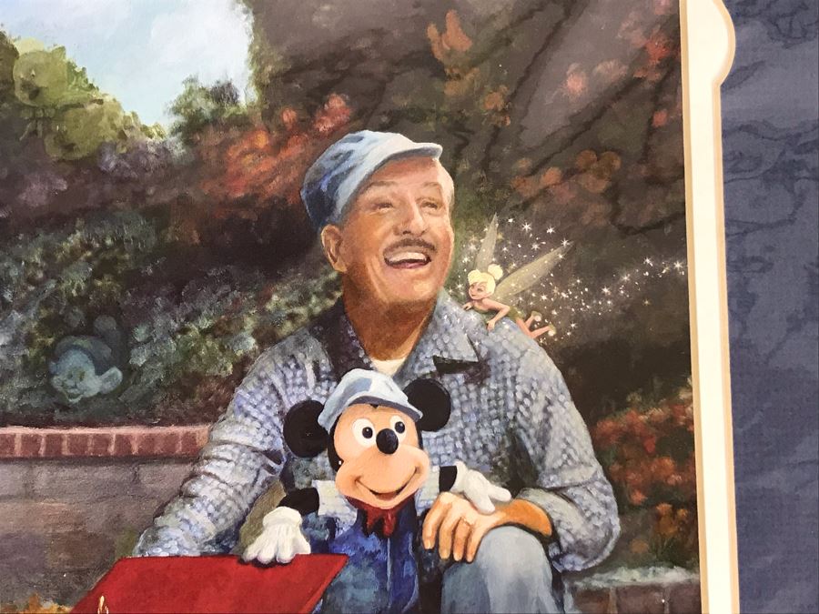 Walt Disney With Mickey Mouse Riding Train Print Hand Signed Matte By Joseph Yakovetic 10 X 12 [Photo 4]