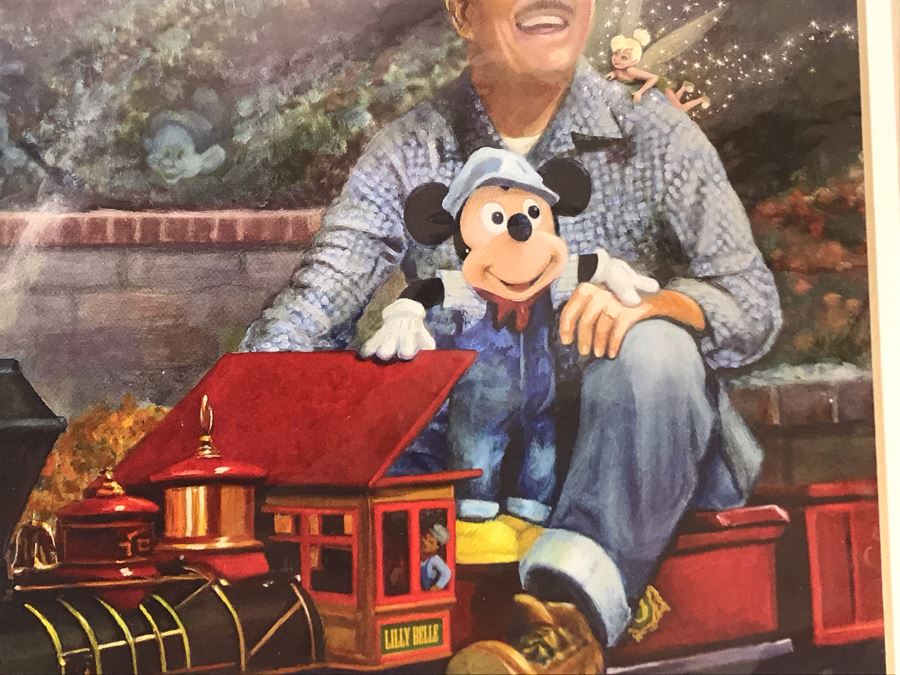 Walt Disney With Mickey Mouse Riding Train Print Hand Signed Matte By Joseph Yakovetic 10 X 12 [Photo 5]