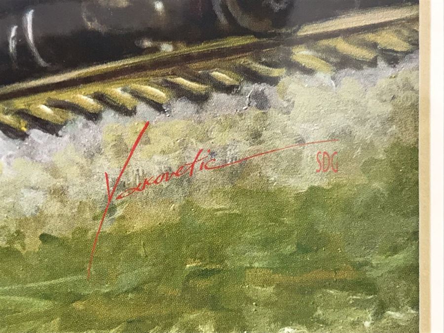 Walt Disney With Mickey Mouse Riding Train Print Hand Signed Matte By Joseph Yakovetic 10 X 12 [Photo 9]