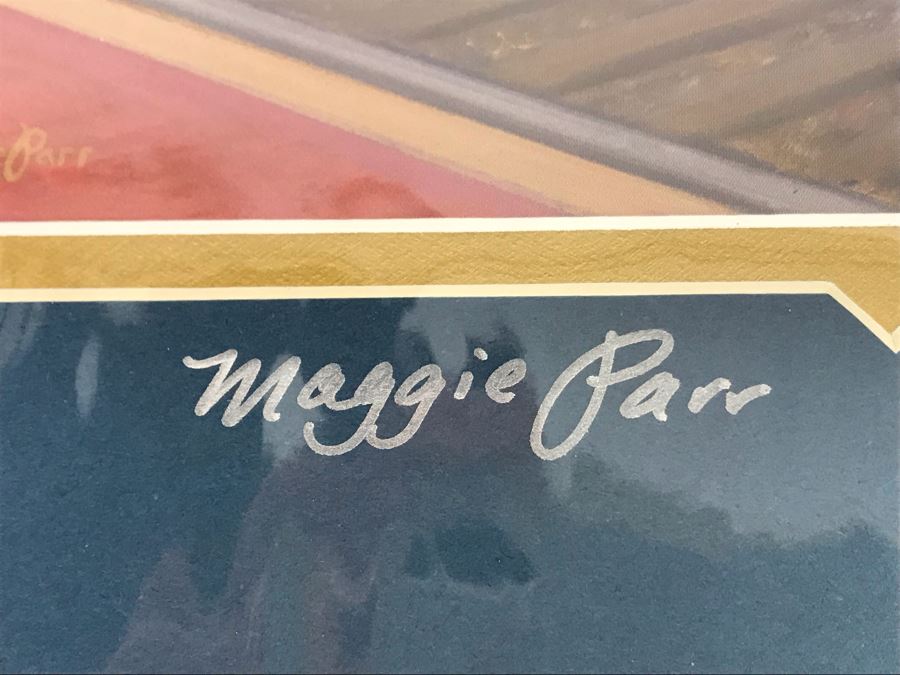 Hand Signed Maggie Parr Print Titled Heading West From Former Walt Disney Imagineer Of Donald Duck, Mickey Mouse And Friends At Train Station 14 X 10 [Photo 8]