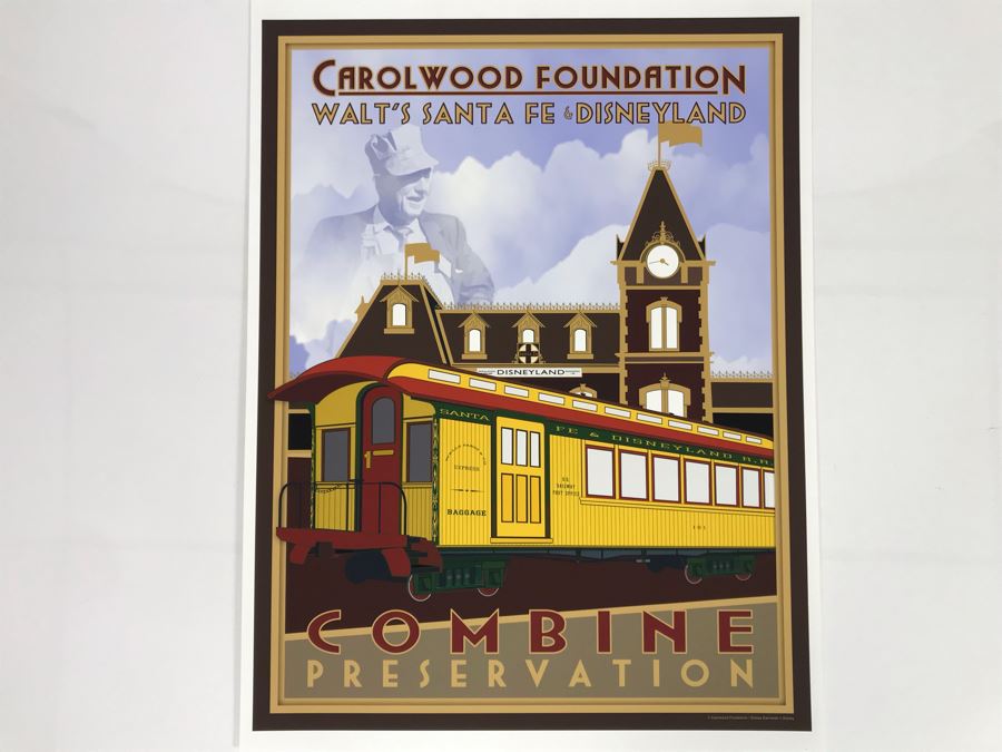 Carolwood Foundation Walt's Santa Fe & Disneyland Combine Preservation Poster Print 13 X 17