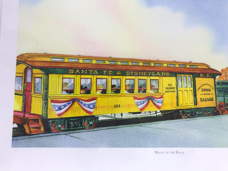 David Meek Hand Signed Limited Edition Giclee Print Titled Magic Of The Rails Santa Fe & Disneyland Railroad 25 Of 500 [Photo 3]