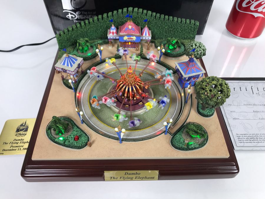 HAND SIGNED By Robert Olszewski First Edition Dumbo The Flying Elephant Mechanized And Working (See Video In Description) The Art Of Disney Theme Park Attraction Miniature Model With Box And Certificate Of Authenticity (Estimate $600-$1,500) [Photo 4]
