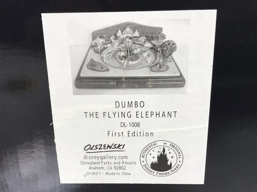 HAND SIGNED By Robert Olszewski First Edition Dumbo The Flying Elephant Mechanized And Working (See Video In Description) The Art Of Disney Theme Park Attraction Miniature Model With Box And Certificate Of Authenticity (Estimate $600-$1,500) [Photo 19]
