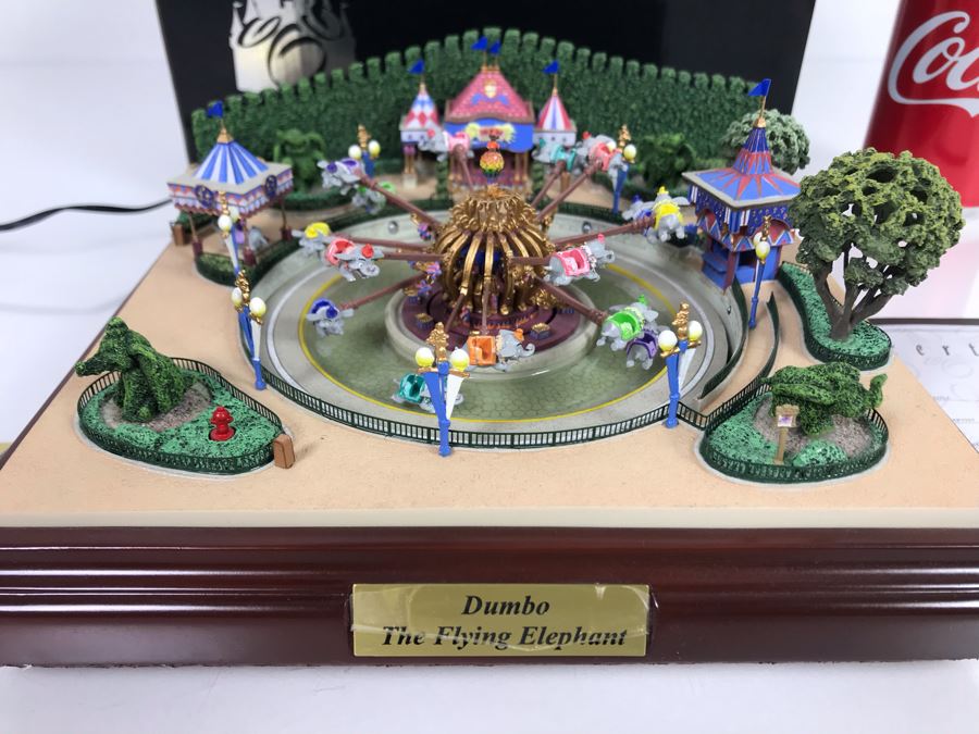 HAND SIGNED By Robert Olszewski First Edition Dumbo The Flying Elephant Mechanized And Working (See Video In Description) The Art Of Disney Theme Park Attraction Miniature Model With Box And Certificate Of Authenticity (Estimate $600-$1,500) [Photo 5]