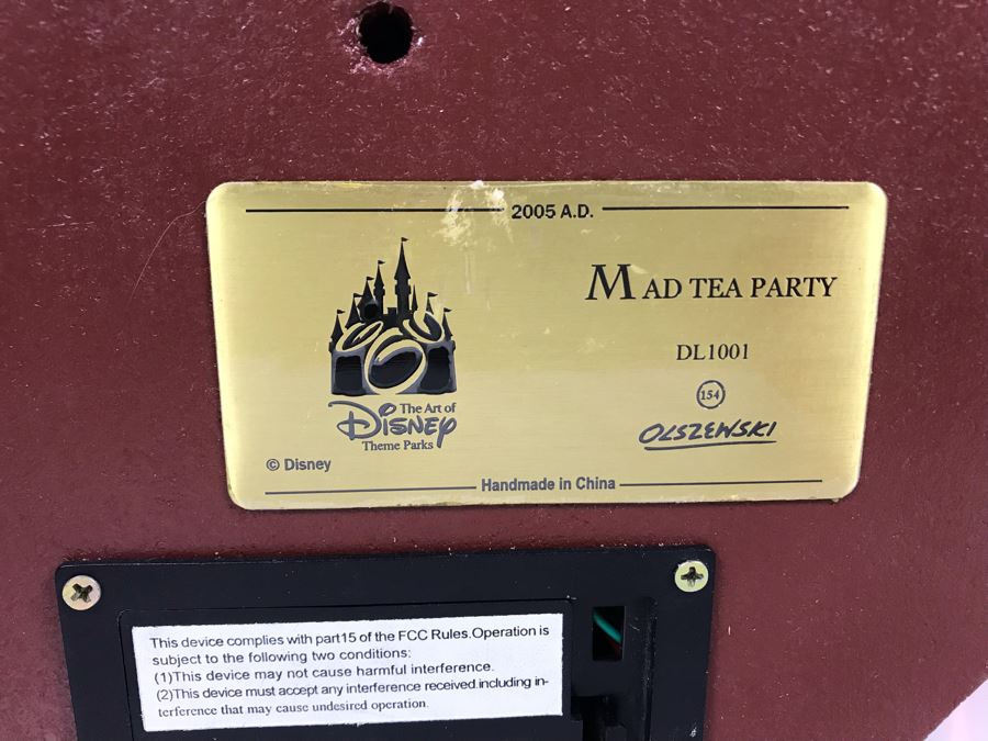 Robert Olszewski Mad Tea Party Mechanized And Working (See Video In Description) The Art Of Disney Disneyland Theme Park Attraction Miniature Model With Box And Certificate Of Authenticity (Estimate $1,000-$1,500) [Photo 9]