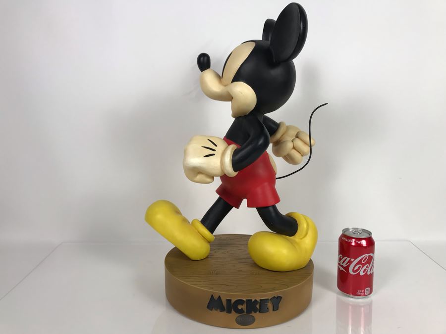 Large Mickey Mouse Figurine From The Disney Store Limited To The Year Of Production 1999 With Stand And Original Box (Mickey Big Fig) First Series To Test Marketability With Box 22'H [Photo 5]