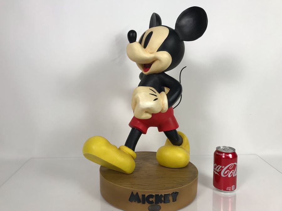 Large Mickey Mouse Figurine From The Disney Store Limited To The Year Of Production 1999 With Stand And Original Box (Mickey Big Fig) First Series To Test Marketability With Box 22'H [Photo 2]