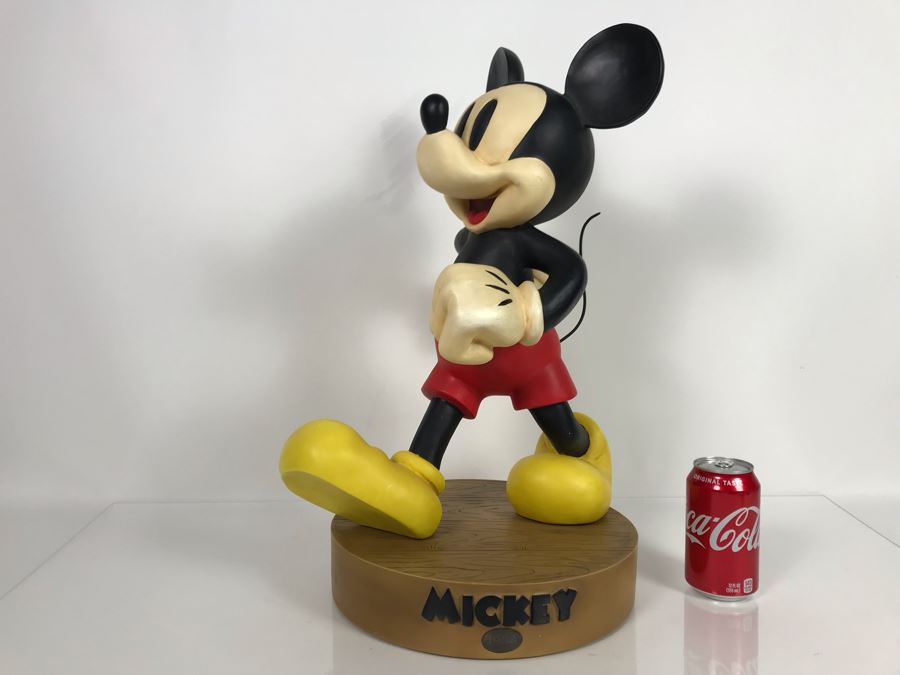 Large Mickey Mouse Figurine From The Disney Store Limited To The Year Of Production 1999 With Stand And Original Box (Mickey Big Fig) First Series To Test Marketability With Box 22'H [Photo 3]