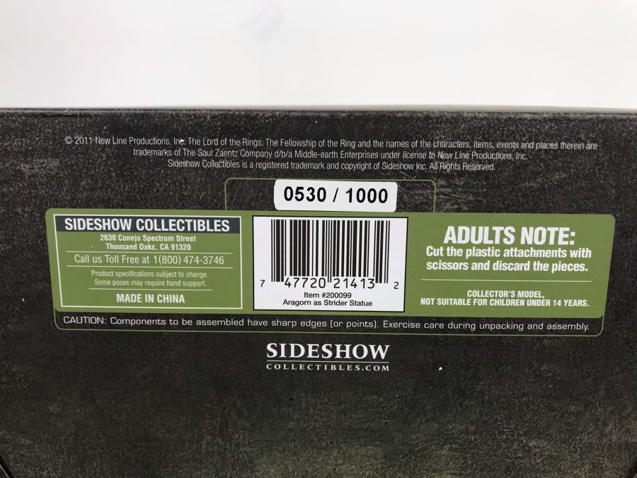 Limited Edition 2011 Sideshow Collectibles The Lord Of The Rings Aragorn As Strider Statue With Box 530 Of 1,000 [Photo 21]