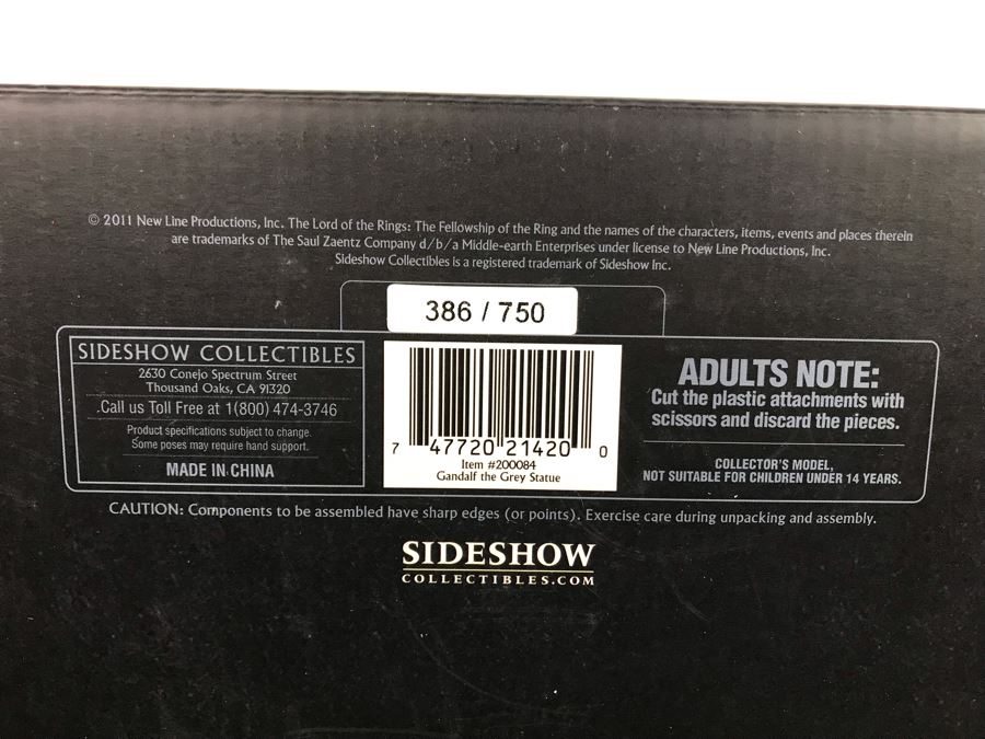 Limited Edition Sideshow Collectibles The Lord Of The Rings Gandalf The Grey Statue 386 Of 750 With Box 17'H [Photo 33]