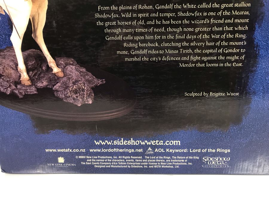 Limited Edition The Lord Of The Rings The Return Of The King Gandalf On Shadowfax Sculpture Brigitte Wuest Sculptor Sideshow Weta Collectibles With Box 20H [Photo 23]