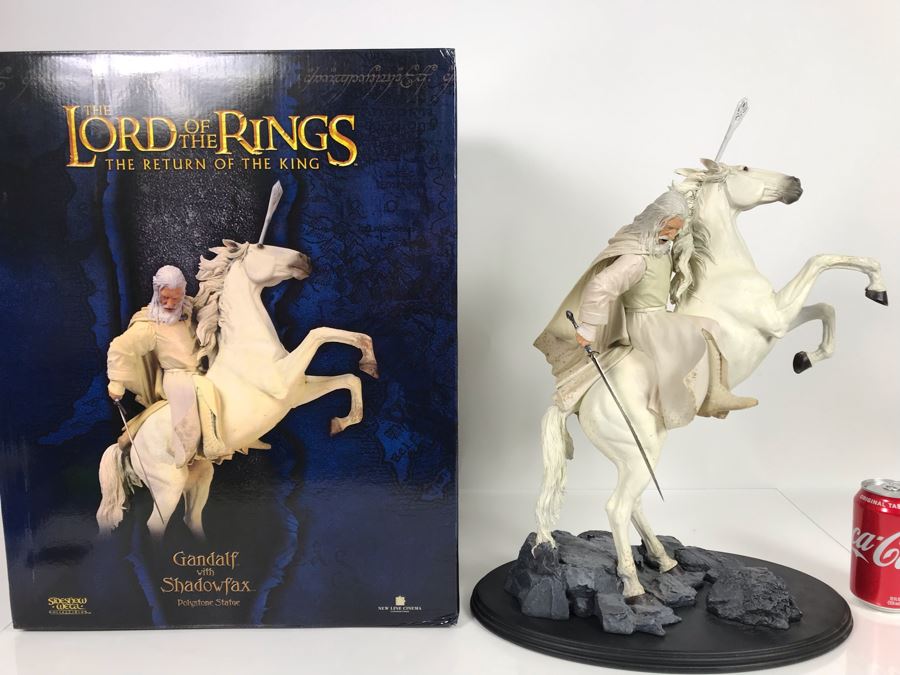 Limited Edition The Lord Of The Rings The Return Of The King Gandalf On Shadowfax Sculpture Brigitte Wuest Sculptor Sideshow Weta Collectibles With Box 20H [Photo 1]