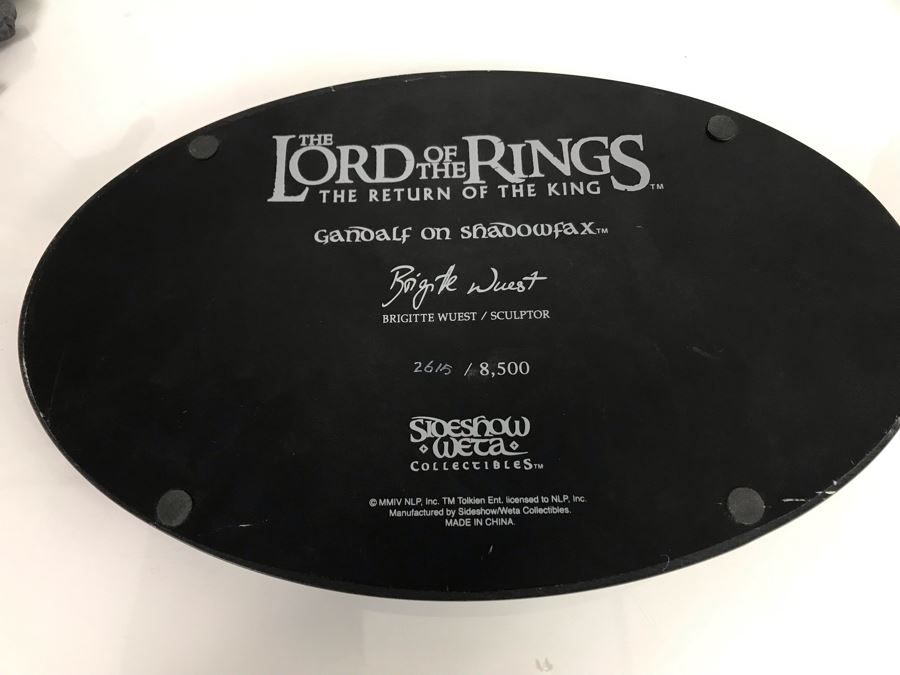 Limited Edition The Lord Of The Rings The Return Of The King Gandalf On Shadowfax Sculpture Brigitte Wuest Sculptor Sideshow Weta Collectibles With Box 20H [Photo 18]