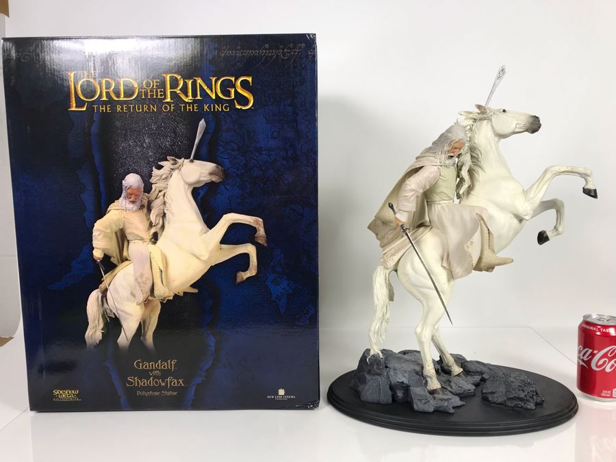 Limited Edition The Lord Of The Rings The Return Of The King Gandalf On Shadowfax Sculpture Brigitte Wuest Sculptor Sideshow Weta Collectibles With Box 20H [Photo 3]