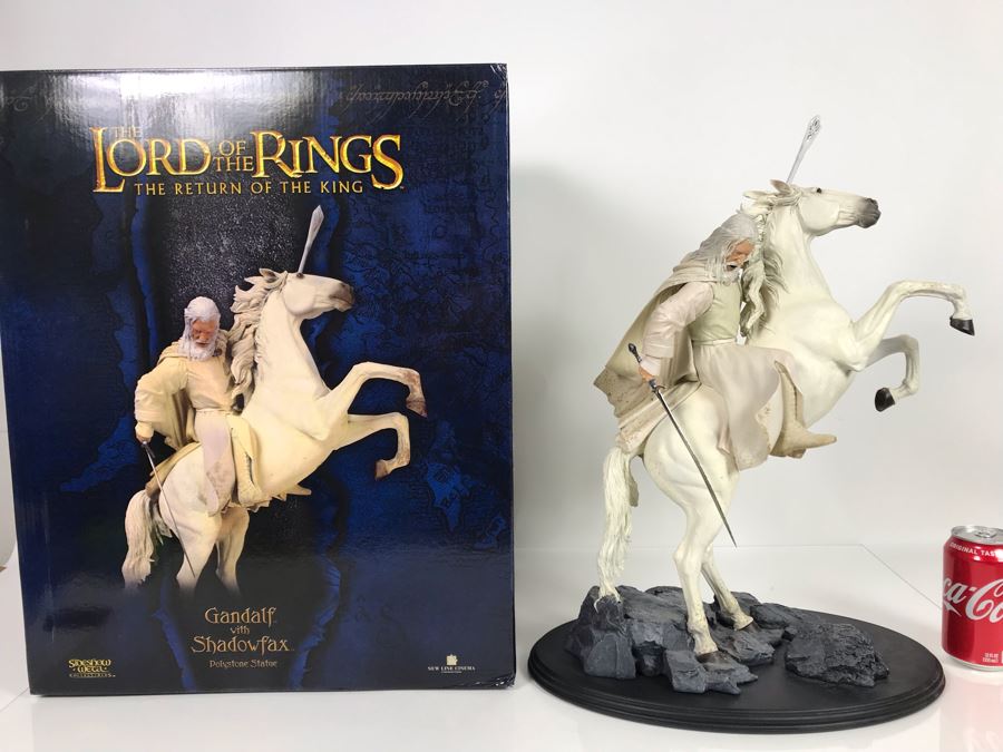 Limited Edition The Lord Of The Rings The Return Of The King Gandalf On Shadowfax Sculpture Brigitte Wuest Sculptor Sideshow Weta Collectibles With Box 20H [Photo 2]