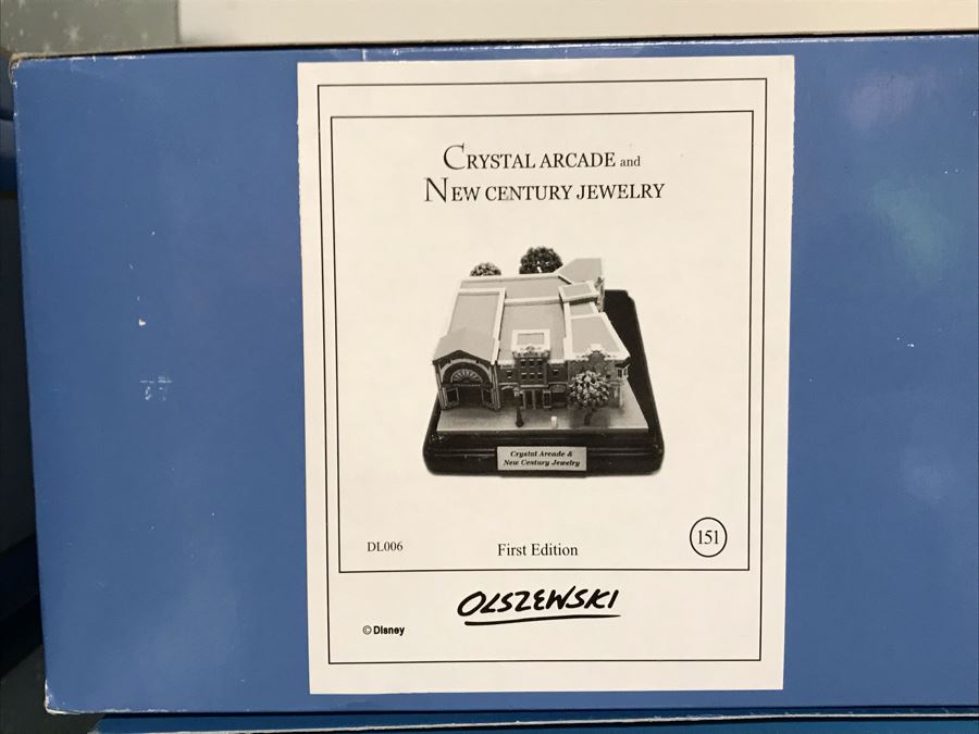 Disneyland's Main Street USA Miniature Model Board COMPLETE FIRST EDITION / Individually HAND SIGNED Models With Original Boxes By Robert Olszewski With Signed Michael Broggie Train And Accessories 6' X 3' Estimate $20,000-$35,000 (SEE DESCRIPTION) [Photo 76]