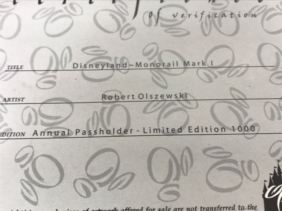 Disneyland's Main Street USA Miniature Model Board COMPLETE FIRST EDITION / Individually HAND SIGNED Models With Original Boxes By Robert Olszewski With Signed Michael Broggie Train And Accessories 6' X 3' Estimate $20,000-$35,000 (SEE DESCRIPTION) [Photo 116]