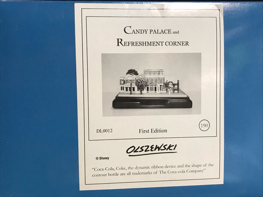 Disneyland's Main Street USA Miniature Model Board COMPLETE FIRST EDITION / Individually HAND SIGNED Models With Original Boxes By Robert Olszewski With Signed Michael Broggie Train And Accessories 6' X 3' Estimate $20,000-$35,000 (SEE DESCRIPTION) [Photo 69]